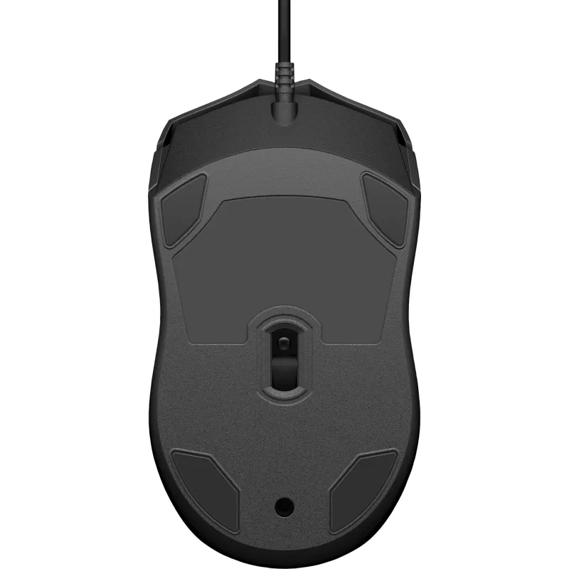 HP Wired Mouse 100, ambidekstrinė, optinė, USB Type-A, 1600 DPI, juoda