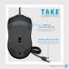 HP Wired Mouse 100, ambidekstrinė, optinė, USB Type-A, 1600 DPI, juoda
