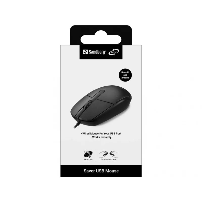 Pelė Sandberg Saver USB ambidekstrinė USB Type-A