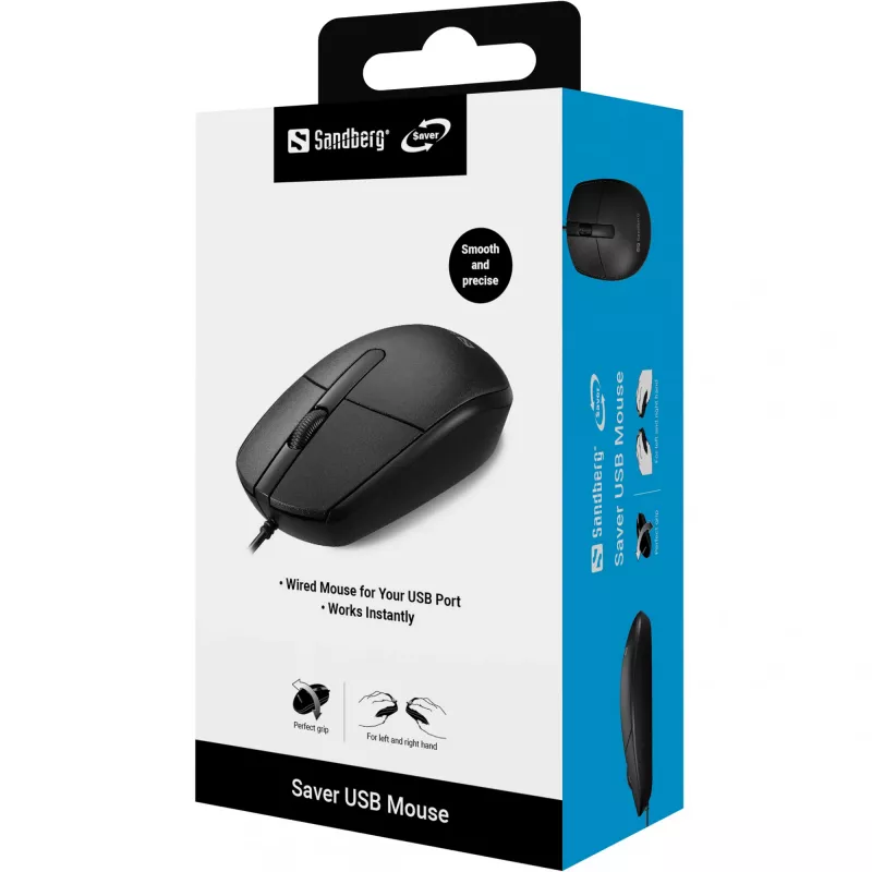 Pelė Sandberg Saver USB ambidekstrinė USB Type-A