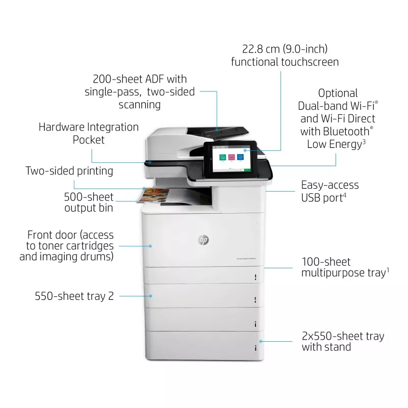 HP Color LaserJet Enterprise MFP M776dn, spalvotas lazerinis daugiafunkcis įrenginys, A3, 1200 x 1200 DPI, tinklinis, juodas