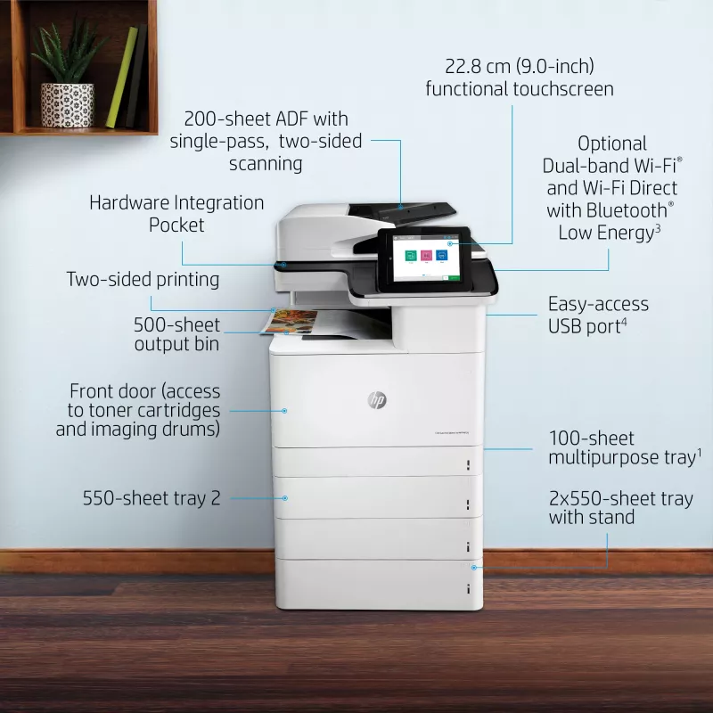 HP Color LaserJet Enterprise MFP M776dn, spalvotas lazerinis daugiafunkcis įrenginys, A3, 1200 x 1200 DPI, tinklinis, juodas