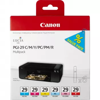 Canon PGI-29 C/M/Y/PC/PM/R 6 spalvų rašalo kasečių komplektas