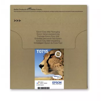 Epson Multipack 4 spalvų T071 EasyMail, standartinės išeigos, juoda, žydra, raudona, geltona, 7,4 ml, 5,5 ml, 1 vnt., kelių pakuotė