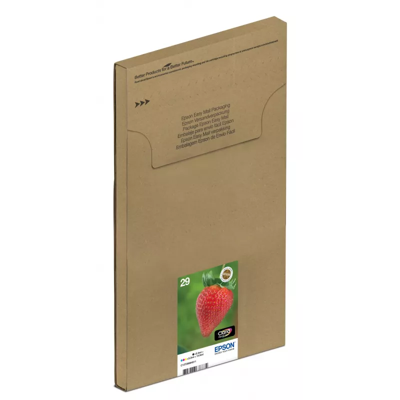 Epson Strawberry Multipack 4 spalvų 29 EasyMail, standartinė talpa, juoda, žydra, purpurinė, geltona, 5,3 ml, 3,2 ml, 1 vnt., multipaketas