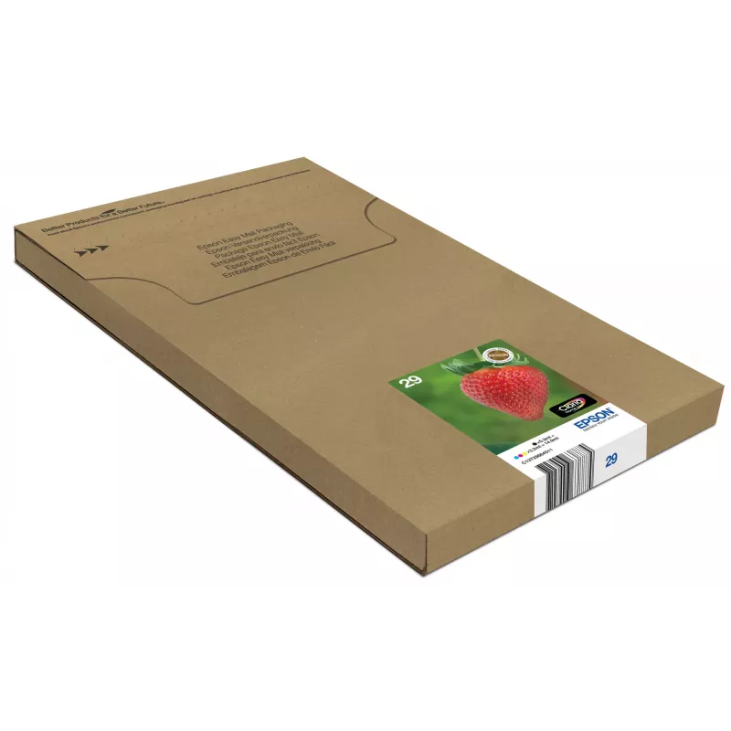 Epson Strawberry Multipack 4 spalvų 29 EasyMail, standartinė talpa, juoda, žydra, purpurinė, geltona, 5,3 ml, 3,2 ml, 1 vnt., multipaketas