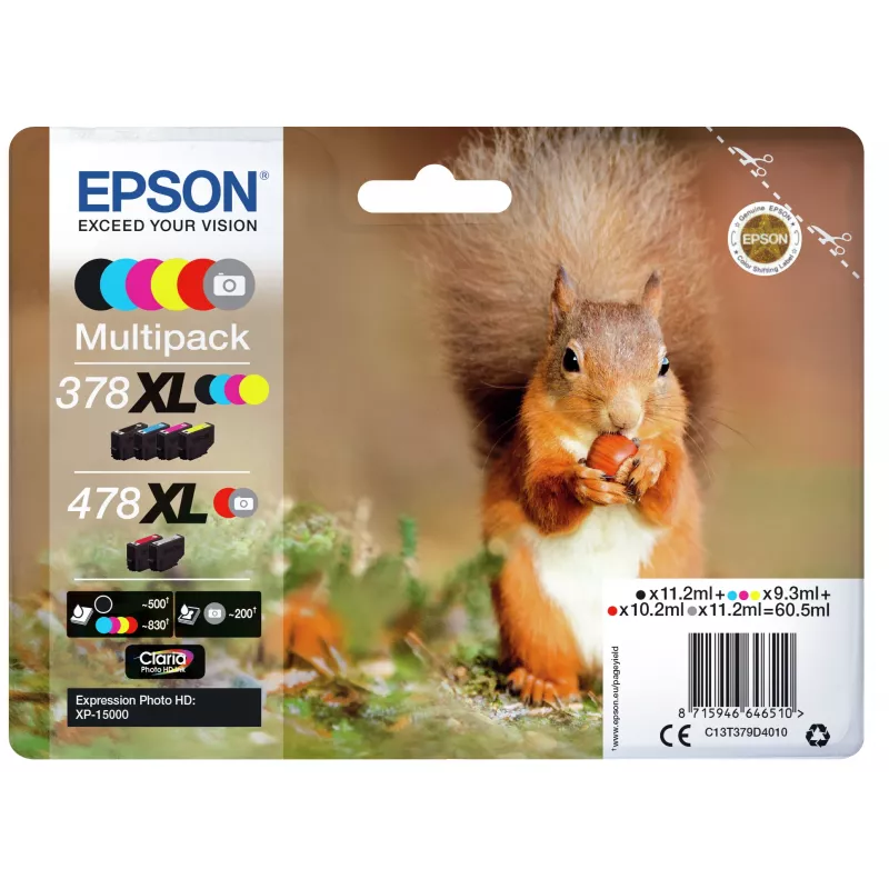 Epson Multipack 6 spalvų 378XL / 478XL Claria Photo HD rašalas