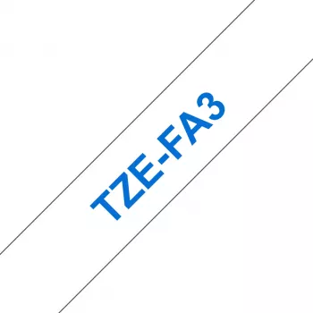 Brother TZe-FA3 lipni juosta tekstilei, mėlyna ant baltos, 12 mm x 3 m