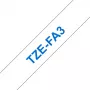 Brother TZe-FA3 lipni juosta tekstilei, mėlyna ant baltos, 12 mm x 3 m