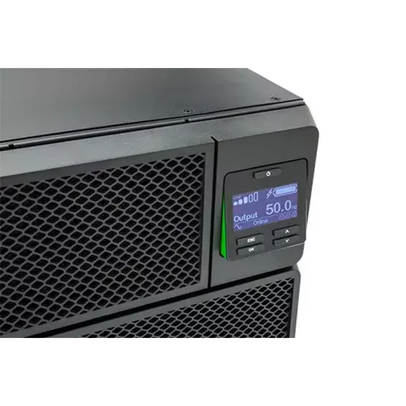 APC Smart-UPS On-Line SRT8KRMXLI – 8kW/VA, 6x C13 + 4x C19 + kietasis prijungimas, 1 fazė, montuojamas į stelažą, integruota tinklo valdymo kortelė