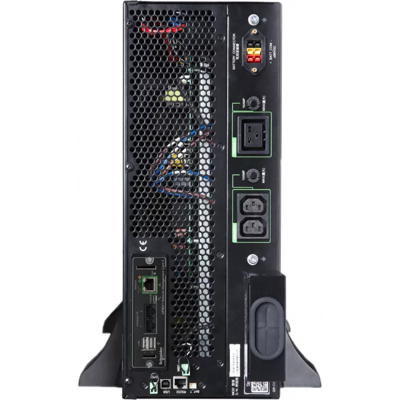 APC Smart-UPS On-Line, 5kVA/5kW, Rack/Tower, 230V, 2x IEC C13+1x IEC C19+Hard wire 3-wire (H+N+E) lizdai, tinklo kortelė, be bėgių komplekto