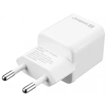 Sandberg USB-C AC įkroviklis PD20W EU, vidaus, AC, 5 V, 3 A, baltas