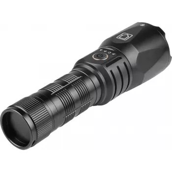 Sandberg Survivor Torch Powerbank 5000, rankinis žibintuvėlis, juodas, aliuminis, IPX4, -30 - 40 °C, FCC, RoHS, UKCA, CE