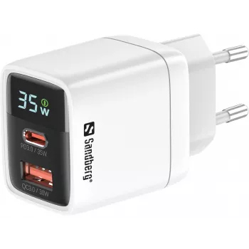 Įkroviklis Sandberg 2in1 1xUSB-C 1xUSB 35W vidinis AC universalus