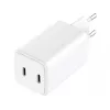 Sandberg AC įkroviklis Dual USB-C PD65W EU, vidaus, AC, 20 V, 3,25 A, baltas