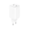 Sandberg AC įkroviklis Dual USB-C PD65W EU, vidaus, AC, 20 V, 3,25 A, baltas