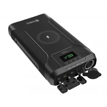 Sandberg Survivor Powerbank 7in1 76800, 76800 mAh, Li-Ion, belaidis įkrovimas, juoda