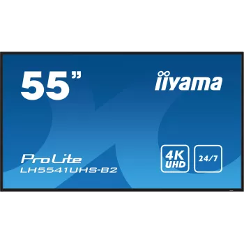iiyama LH5541UHS-B2 stendinis ekranas 138.7 cm (54.6 col.) LCD 500 cd/m² 4K Ultra HD juodas su integruotu procesoriumi 24/7