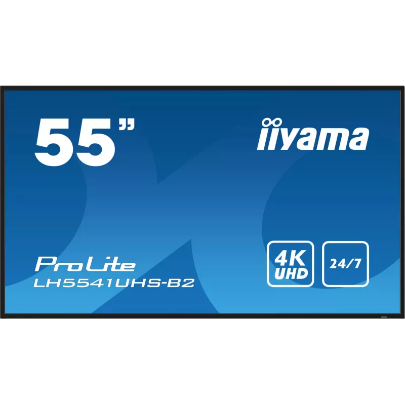 iiyama LH5541UHS-B2 stendinis ekranas 138.7 cm (54.6 col.) LCD 500 cd/m² 4K Ultra HD juodas su integruotu procesoriumi 24/7
