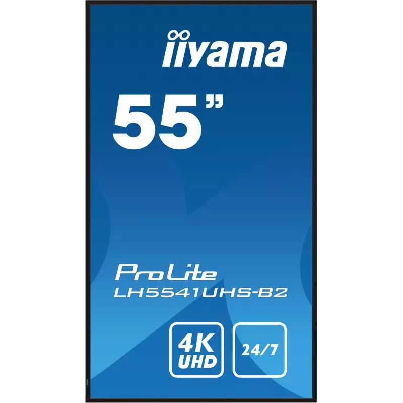 iiyama LH5541UHS-B2 stendinis ekranas 138.7 cm (54.6 col.) LCD 500 cd/m² 4K Ultra HD juodas su integruotu procesoriumi 24/7