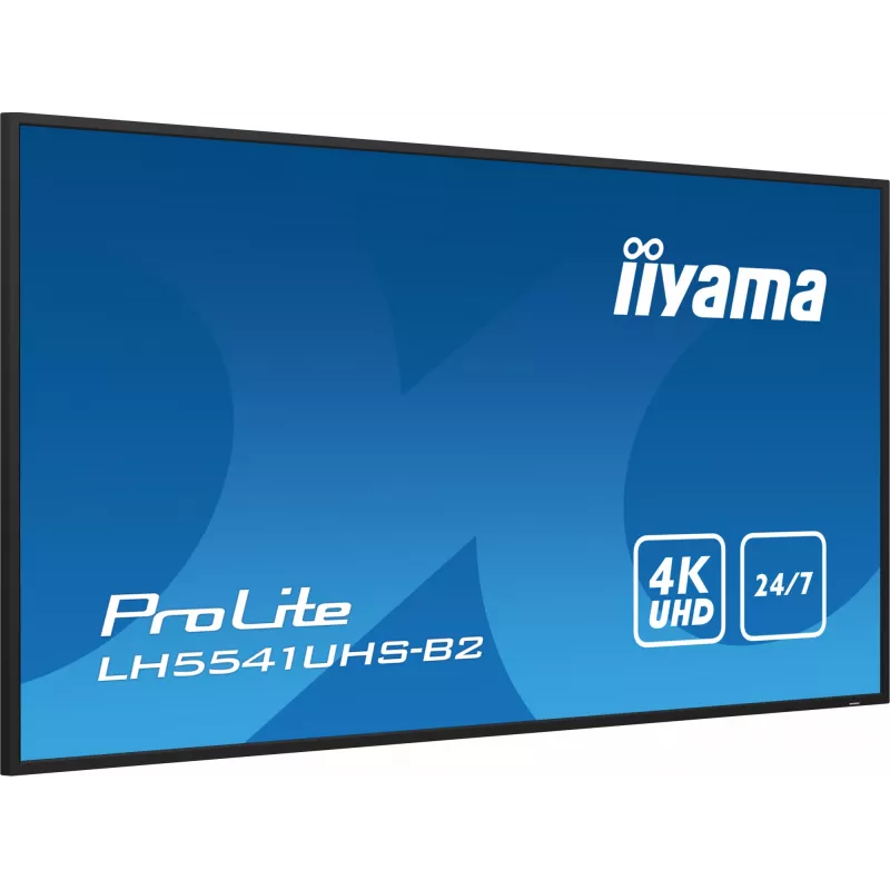 iiyama LH5541UHS-B2 stendinis ekranas 138.7 cm (54.6 col.) LCD 500 cd/m² 4K Ultra HD juodas su integruotu procesoriumi 24/7