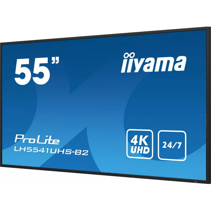 iiyama LH5541UHS-B2 stendinis ekranas 138.7 cm (54.6 col.) LCD 500 cd/m² 4K Ultra HD juodas su integruotu procesoriumi 24/7