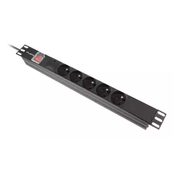 PDO Lanberg PDU-05E-0200-BK 5 AC lizdai 1U Juoda
