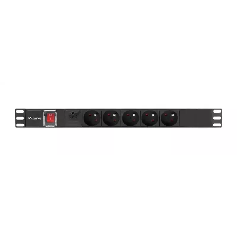 PDO Lanberg PDU-05E-0200-BK 5 AC lizdai 1U Juoda