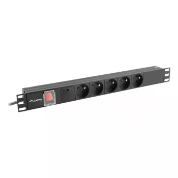 PDO Lanberg PDU-05E-0200-BK 5 AC lizdai 1U Juoda