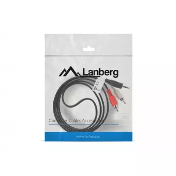 Audio kabelis LANBERG 3,5 mm lizdas – 2×RCA kištukas 1,5 m juodas