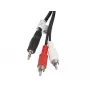 Garso kabelis LANBERG 3,5 mm lizdas – 2×RCA kištukas, 5 m, juodas