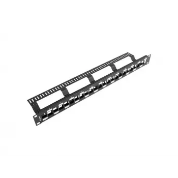 Lanberg PPKS-1224-B 1U tuščias išdėstytas patch panel, 24 prievadai, juodas