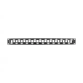 Lanberg PPKS-1224-B 1U tuščias išdėstytas patch panel, 24 prievadai, juodas