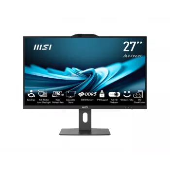 MSI Pro AP272P 14M-496EU All-in-One kompiuteris, 27 colių, Intel Core i5-14400, 16 GB DDR5, 512 GB SSD, Windows 11 Pro, juodas