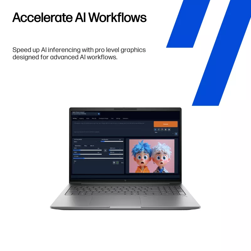 HP Zbook X G1i Intel Core Ultra 7 255H 40,6 cm (16 colių) WUXGA 32 GB DDR5-SDRAM NVIDIA RTX PRO 2000 Blackwell Wi-Fi 7 (802.11be) Windows 11 Pro AI darbo stotis, AI PC