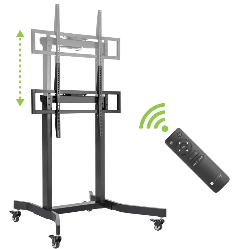 Techly ICA-TR68M elektrinis mobilus TV stovas 55–100 colių (139,7–254 cm) juodas