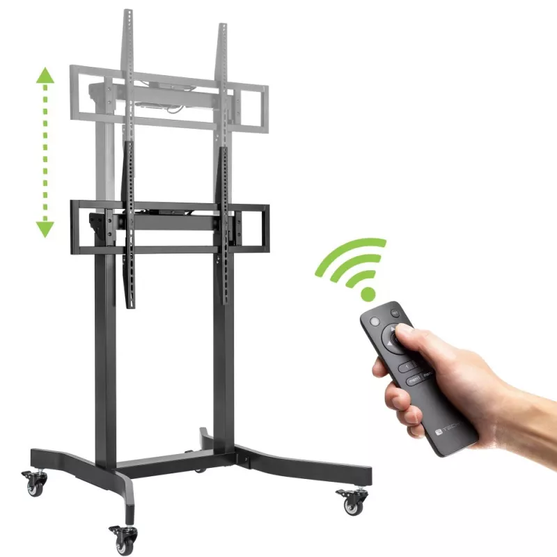 Techly ICA-TR68M elektrinis mobilus TV stovas 55–100 colių (139,7–254 cm) juodas