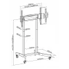 Techly ICA-TR68M elektrinis mobilus TV stovas 55–100 colių (139,7–254 cm) juodas