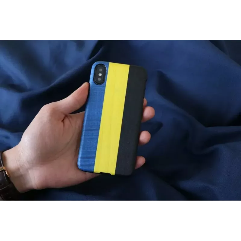 Dėklas iPhone X/XS man and wood dandy mėlynai juodas, apsauginis kietas korpusas
