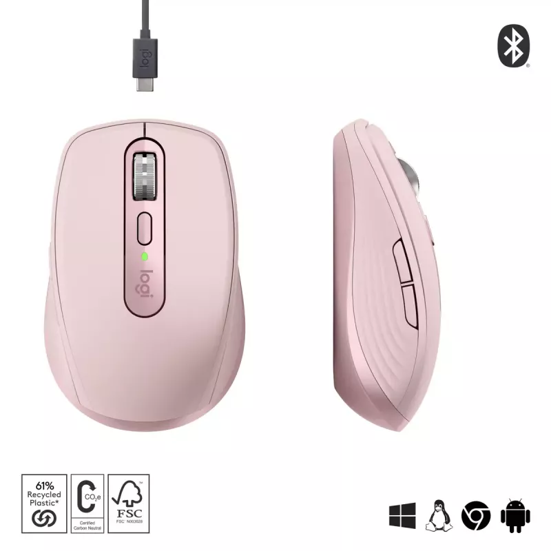 Pelė Logitech MX Anywhere 3S Pink USB optinė