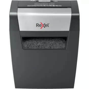 Rexel Momentum X300 popieriaus smulkintuvas, kryžminis pjovimas, 5 x 42 mm, 15 L, 100 lapų, 70 dB, mygtukai