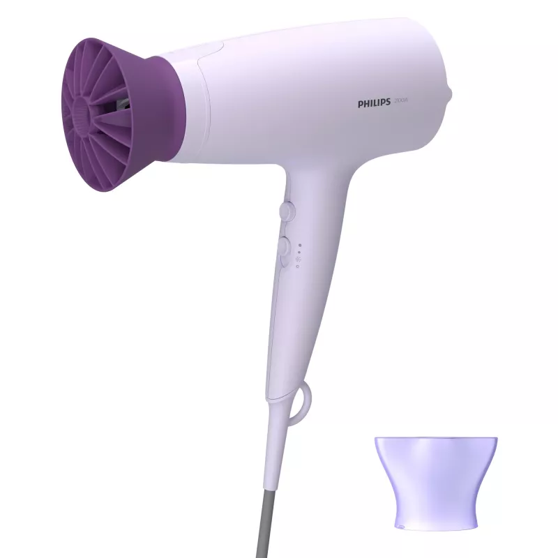 Plaukų džiovintuvas Philips BHD341/10 2100 W, alyvinė, 6 greičiai, 6 šilumos lygiai, šalto oro pūtimas, koncentratoriaus antgalis