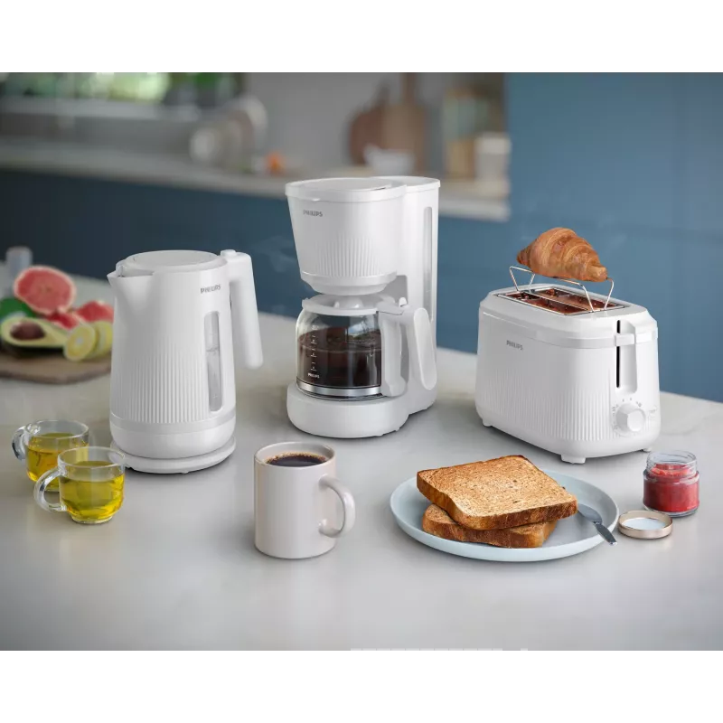 Philips 3000 serijos virdulys, 1,7 l, 2200 W, baltas, plastikas, apsauga nuo perkaitimo, belaidis