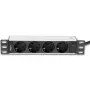 Techly I-CASE M10-4D maitinimo skirstytuvas (PDU) 4 lizdai 1U juodas, sidabrinis