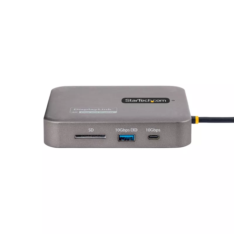 StarTech.com USB-C dokavimo stotelė, dvigubas 4K 60Hz HDMI, suderinama su Macbook Pro (M1/M2/M3/M4) ir Windows, USB-A/USB-C 10Gbps šakotuvas, 100W galios perdavimas, GbE, SD, 22in/56cm kabelis