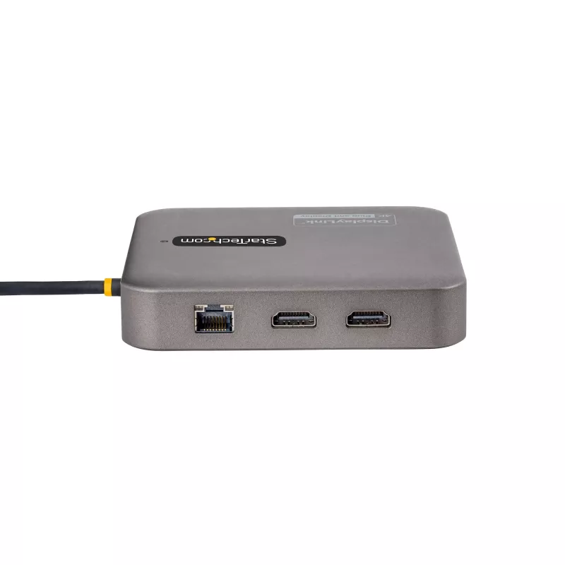StarTech.com USB-C dokavimo stotelė, dvigubas 4K 60Hz HDMI, suderinama su Macbook Pro (M1/M2/M3/M4) ir Windows, USB-A/USB-C 10Gbps šakotuvas, 100W galios perdavimas, GbE, SD, 22in/56cm kabelis