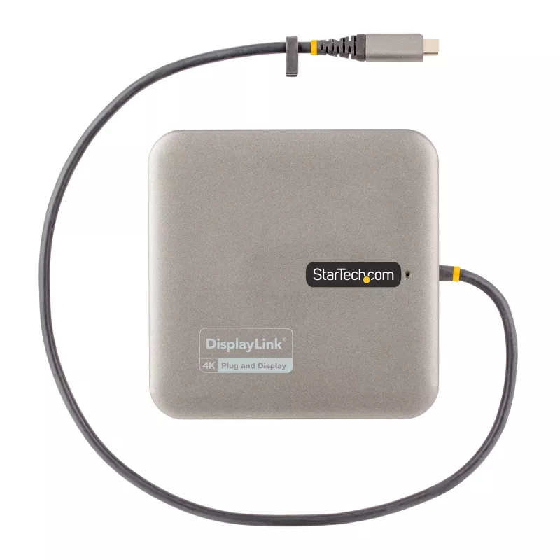 StarTech.com USB-C dokavimo stotelė, dvigubas 4K 60Hz HDMI, suderinama su Macbook Pro (M1/M2/M3/M4) ir Windows, USB-A/USB-C 10Gbps šakotuvas, 100W galios perdavimas, GbE, SD, 22in/56cm kabelis