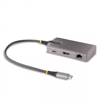 StarTech.com USB-C kelių prievadų adapteris - 4K 60Hz HDMI - HDR - 2 prievadų 5Gbps USB 3.0 centras - 100W Power Delivery perdavimas - GbE - Sertifikuotas Chromebook - Windows/macOS