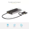 StarTech.com USB-C į Dvigubą HDMI Adapteris - USB-C arba A į 2x HDMI - 4K 60Hz - 100W Maitinimo Tiekimo Perdavimas - 30cm įmontuotas kabelis - USB į HDMI Kelių Monitorių Konverteris Nešiojamam Kompiuteriui - TAA