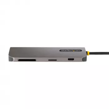 StarTech.com USB-C kelių prievadų adapteris 4K 60Hz HDMI vaizdui, 3x USB-A 5Gbps, 100W USB PD perdavimas/GbE/SD/MicroSD, 30 cm kabelis, nešiojama stotelė